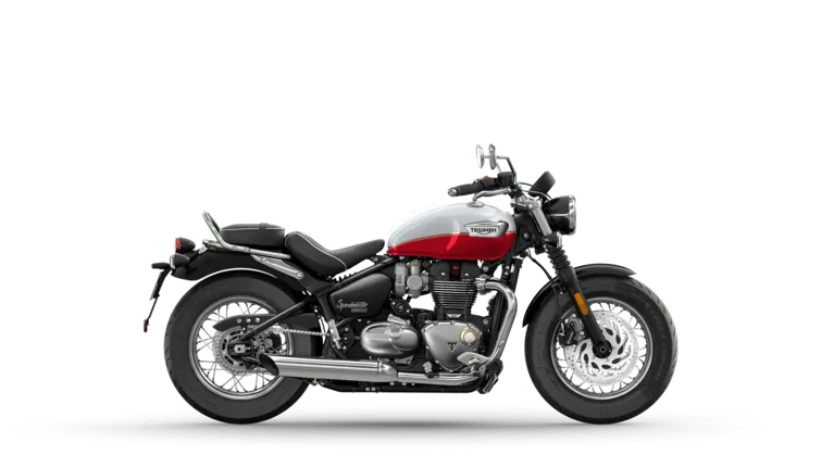 MY25 Bonneville Speedmaster in Snowdonia and cranberry red CGI
