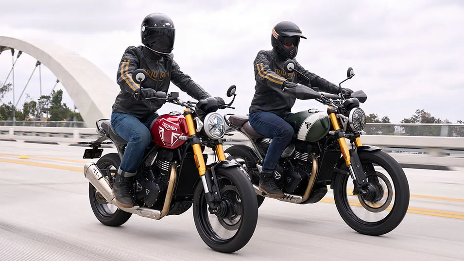Triumph T-Series family riding shot